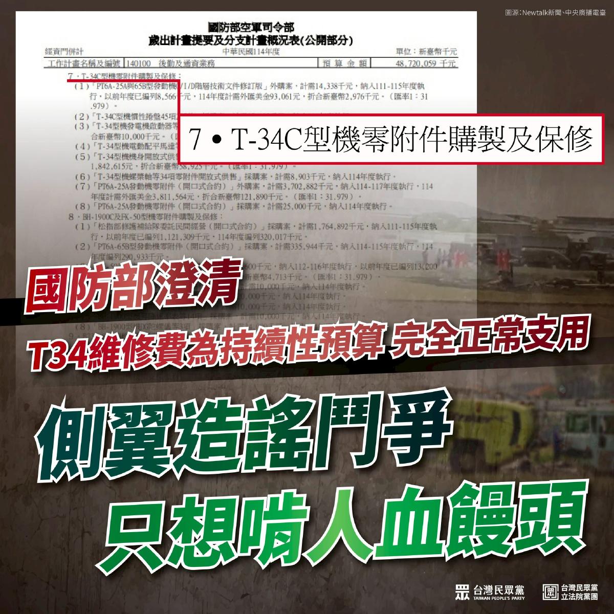又是在野刪預算？T-34C墜毀遭批　民眾黨翻數字怒轟側翼啃食人血饅頭